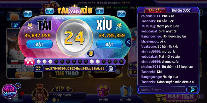Tài xỉu MD5 Rikvip: Siêu phẩm giải trí trực tuyến "cực đã" 3 Cổng game nhận được ưa thích của mọi người bởi có các hình thức, thủ thuật chơi